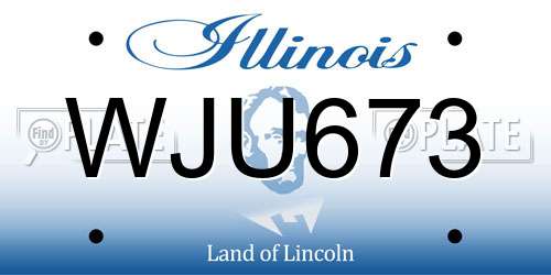 WJU673 Illinois License Plate