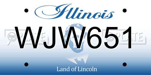 WJW651 Illinois License Plate