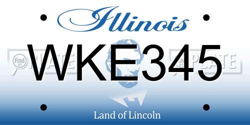 WKE345 Illinois License Plate