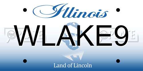 WLAKE9 Illinois License Plate