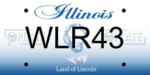 WLR43 Illinois License Plate