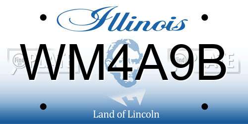 WM4A9B Illinois License Plate