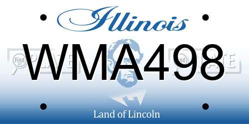 WMA498 Illinois License Plate