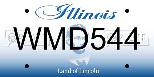 WMD544 Illinois License Plate