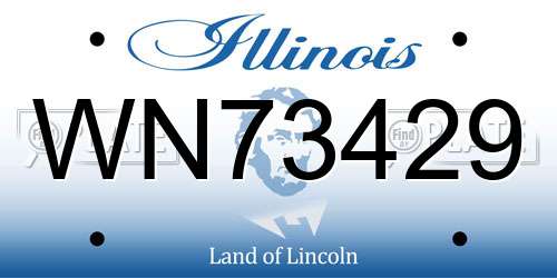 WN73429 Illinois License Plate