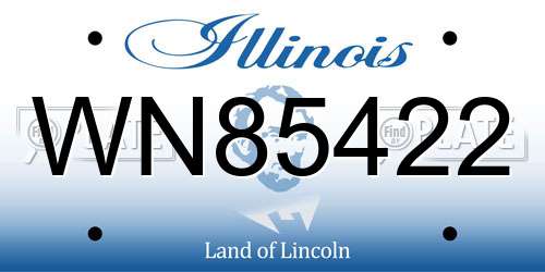 WN85422 Illinois License Plate