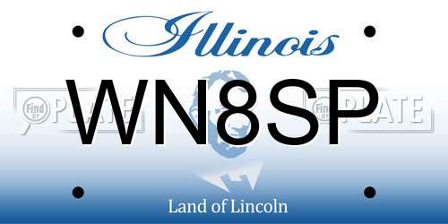 WN8SP Illinois License Plate