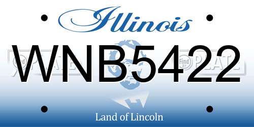 WNB5422 Illinois License Plate