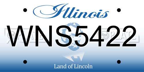 WNS5422 Illinois License Plate