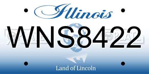 WNS8422 Illinois License Plate