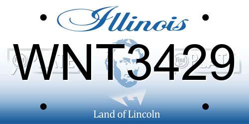 WNT3429 Illinois License Plate