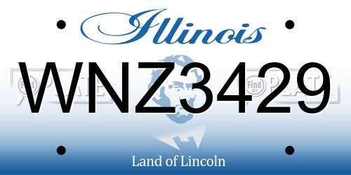WNZ3429 Illinois License Plate