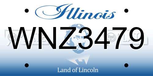WNZ3479 Illinois License Plate