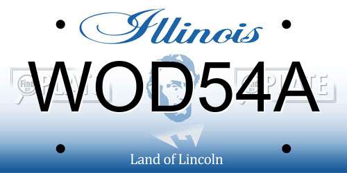 WOD54A Illinois License Plate