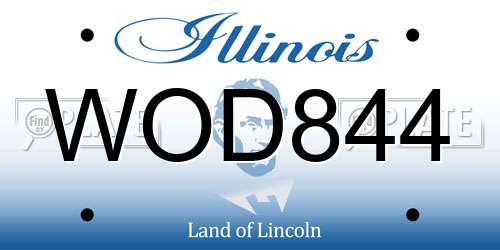 WOD844 Illinois License Plate