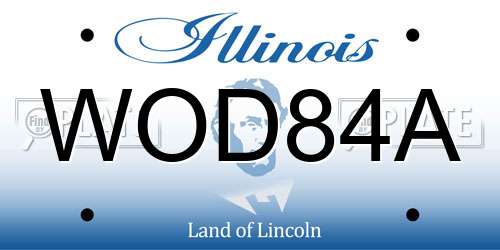 WOD84A Illinois License Plate