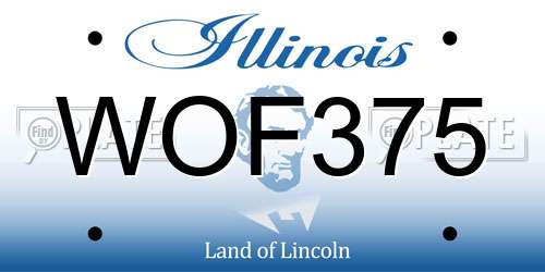 WOF375 Illinois License Plate