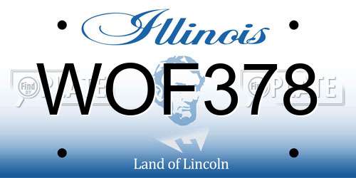 WOF378 Illinois License Plate