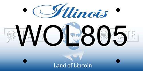 WOL805 Illinois License Plate