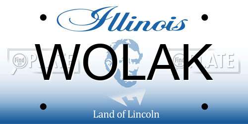 WOLAK Illinois License Plate