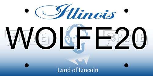 WOLFE20 Illinois License Plate