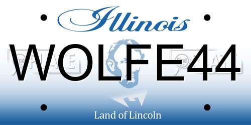 WOLFE44 Illinois License Plate