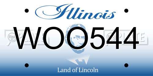 WOO544 Illinois License Plate