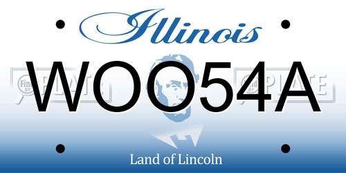 WOO54A Illinois License Plate