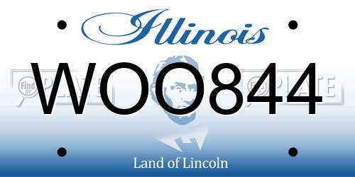 WOO844 Illinois License Plate