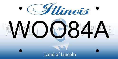 WOO84A Illinois License Plate