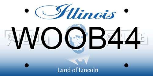 WOOB44 Illinois License Plate