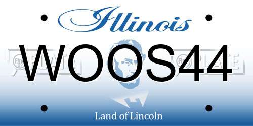 WOOS44 Illinois License Plate