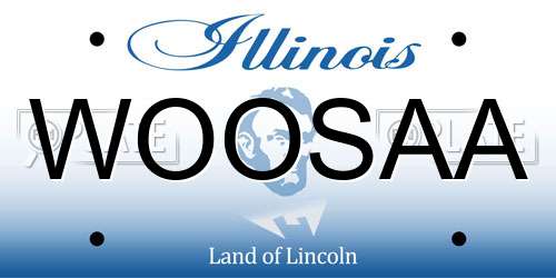WOOSAA Illinois License Plate