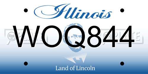WOQ844 Illinois License Plate