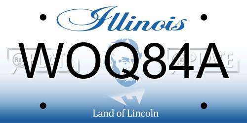 WOQ84A Illinois License Plate