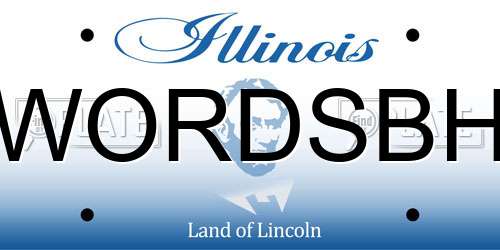 WORDSBH Illinois License Plate
