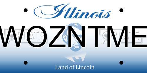 WOZNTME Illinois License Plate