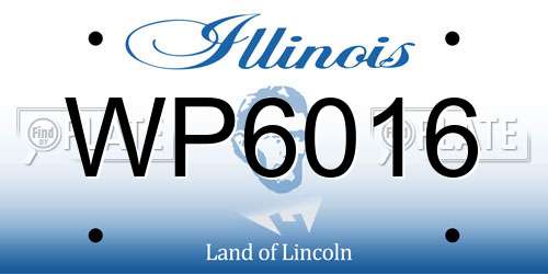 WP6016 Illinois License Plate