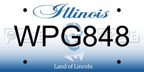 WPG848 Illinois License Plate