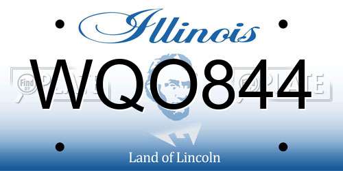 WQO844 Illinois License Plate