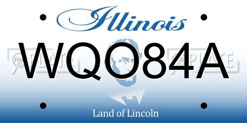 WQO84A Illinois License Plate
