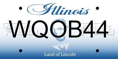 WQOB44 Illinois License Plate
