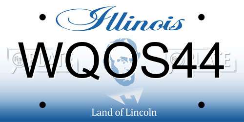 WQOS44 Illinois License Plate