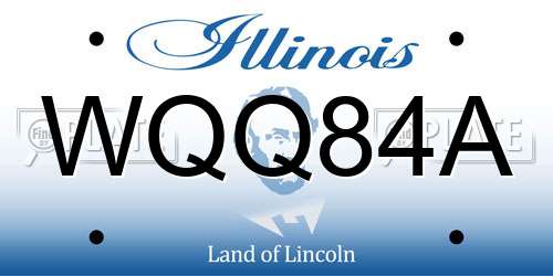 WQQ84A Illinois License Plate