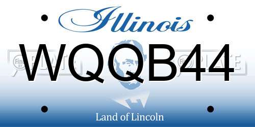 WQQB44 Illinois License Plate