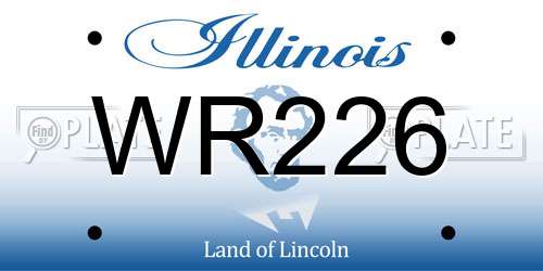 WR226 Illinois License Plate