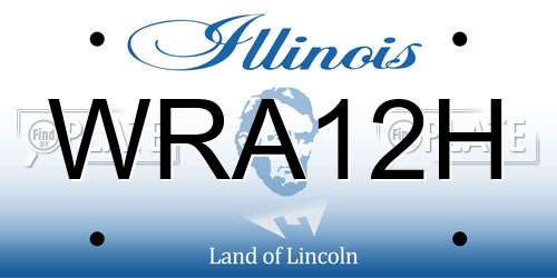 WRA12H Illinois License Plate
