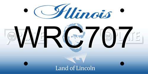 WRC707 Illinois License Plate