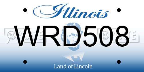 WRD508 Illinois License Plate