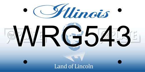 WRG543 Illinois License Plate